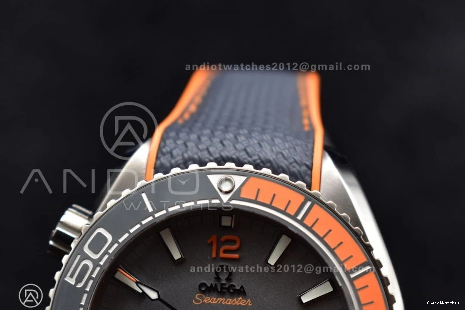 on 43.5mm Black Clone Dial Planet Bezel Best 1010 SS VSF Ocean Edition Super Orange A8900 Gray Trendsetting Strap Nylon V 1:1 0202